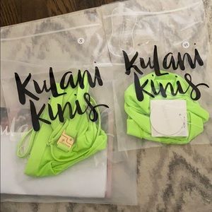 Brand new, never worn Kulani Kinis in neon lime